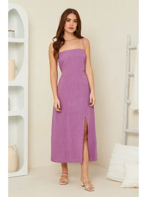 Rodier Lin Lniana sukienka w kolorze fioletowym rozmiar: M/L