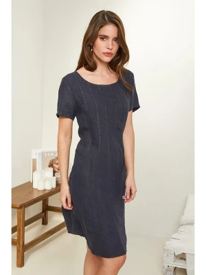 Rodier Lin Lniana sukienka w kolorze granatowym rozmiar: XL/XXL
