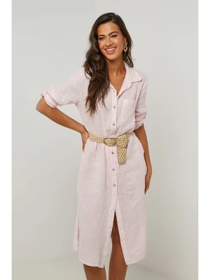 Rodier Lin Lniana sukienka w kolorze jasnoróżowym rozmiar: XL/XXL