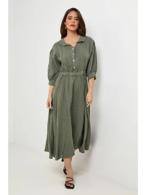 Rodier Lin Lniana sukienka w kolorze khaki rozmiar: XL/XXL