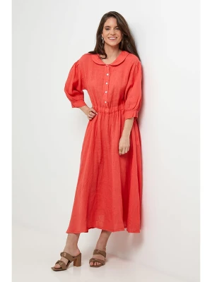 Rodier Lin Lniana sukienka w kolorze koralowym rozmiar: XL/XXL