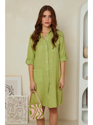 Rodier Lin Lniana sukienka w kolorze limonkowym rozmiar: M/L