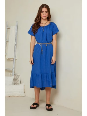 Rodier Lin Lniana sukienka w kolorze niebieskim rozmiar: S/M