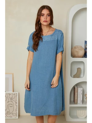 Rodier Lin Lniana sukienka w kolorze niebieskim rozmiar: XL/XXL