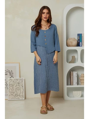 Rodier Lin Lniana sukienka w kolorze niebieskim rozmiar: XL/XXL