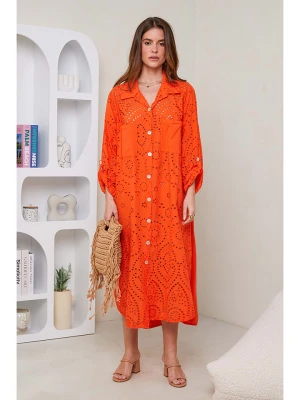 Rodier Lin Lniana sukienka w kolorze pomarańczowym rozmiar: XL/XXL