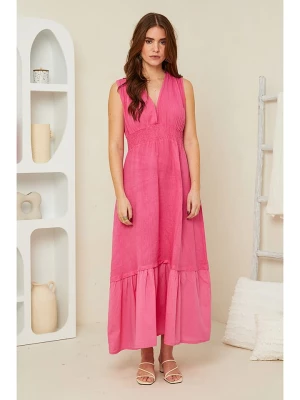 Rodier Lin Lniana sukienka w kolorze różowym rozmiar: L/XL