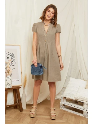 Rodier Lin Lniana sukienka w kolorze szarobrązowym rozmiar: XL/XXL