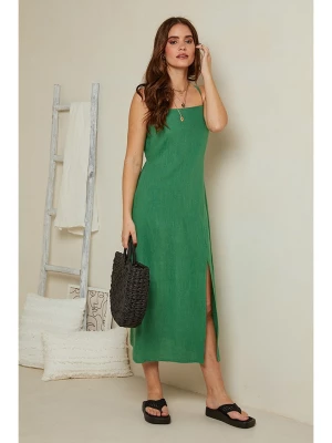 Rodier Lin Lniana sukienka w kolorze zielonym rozmiar: M/L