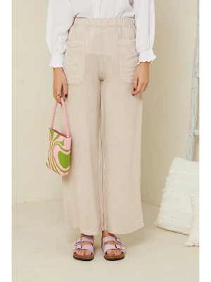 Rodier Lin Lniane spodnie w kolorze beżowym rozmiar: M/L