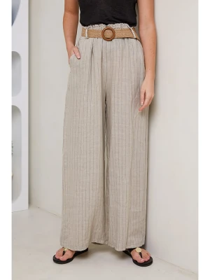 Rodier Lin Lniane spodnie w kolorze beżowym rozmiar: XL/XXL
