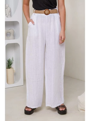 Rodier Lin Lniane spodnie w kolorze białym rozmiar: M/L