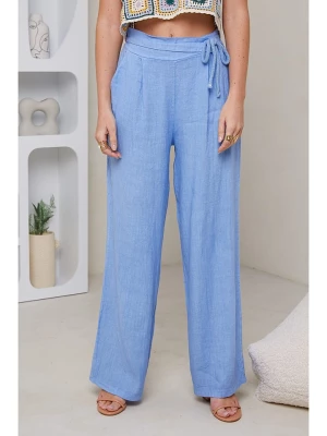 Rodier Lin Lniane spodnie w kolorze błękitnym rozmiar: L/XL