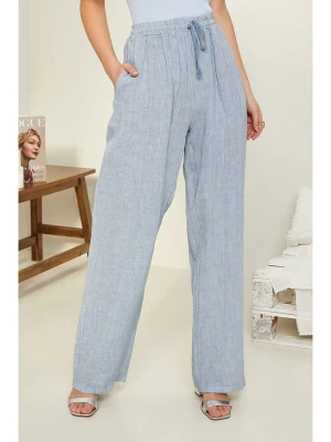 Rodier Lin Lniane spodnie w kolorze błękitnym rozmiar: L/XL