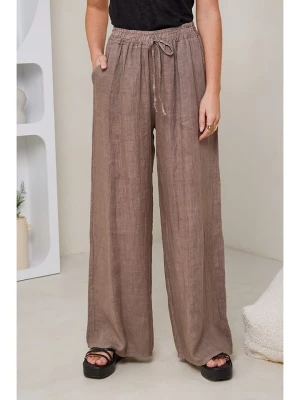 Rodier Lin Lniane spodnie w kolorze brązowym rozmiar: L/XL