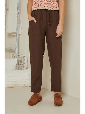 Rodier Lin Lniane spodnie w kolorze brązowym rozmiar: S/M