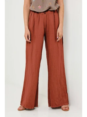 Rodier Lin Lniane spodnie w kolorze brązowym rozmiar: S/M