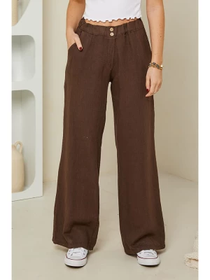Rodier Lin Lniane spodnie w kolorze brązowym rozmiar: XL/XXL