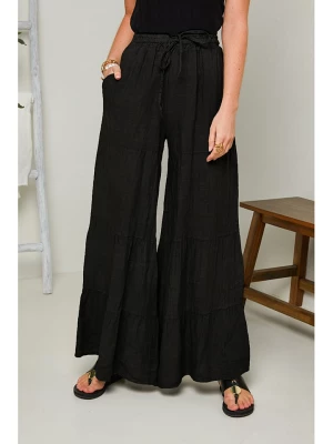 Rodier Lin Lniane spodnie w kolorze czarnym rozmiar: M/L