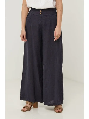 Rodier Lin Lniane spodnie w kolorze granatowym rozmiar: L/XL