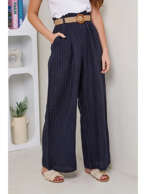 Rodier Lin Lniane spodnie w kolorze granatowym rozmiar: XL/XXL
