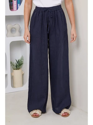 Rodier Lin Lniane spodnie w kolorze granatowym rozmiar: L/XL