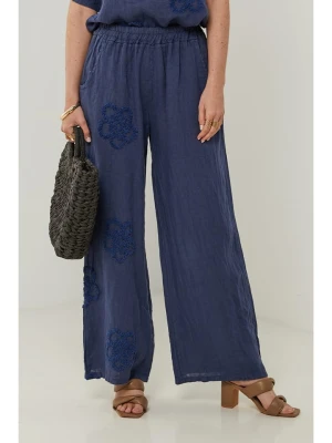 Rodier Lin Lniane spodnie w kolorze granatowym rozmiar: XL/XXL