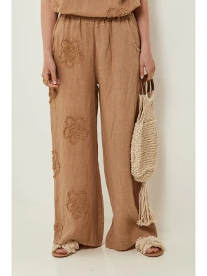 Rodier Lin Lniane spodnie w kolorze karmelowym rozmiar: S/M