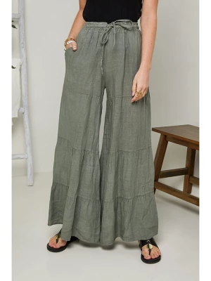 Rodier Lin Lniane spodnie w kolorze oliwkowym rozmiar: XL/XXL
