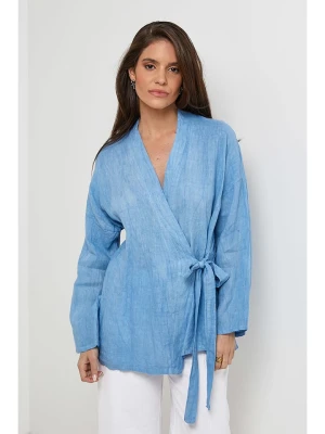 Rodier Lin Lniany kardigan w kolorze błękitnym rozmiar: L/XL