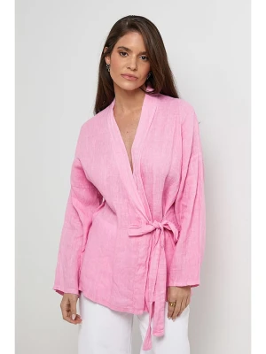 Rodier Lin Lniany kardigan w kolorze jasnoróżowym rozmiar: XL/XXL