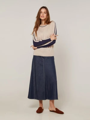Rodier Sweter w kolorze granatowo-beżowym rozmiar: XL