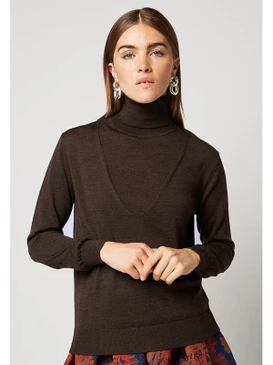 Rodier Wełniany sweter w kolorze brązowym rozmiar: L