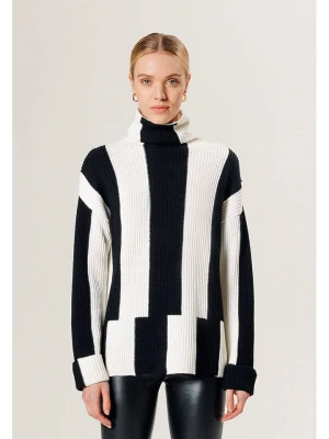Rodier Wełniany sweter w kolorze czarno-białym rozmiar: XL