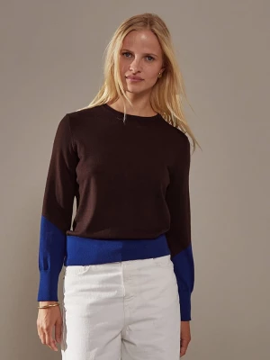 Rodier Wełniany sweter w kolorze niebiesko-brązowym rozmiar: M