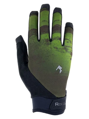 Roeckl SPORTS Rękawiczki kolarskie "Montan" w kolorze zielono-czarnym rozmiar: 6,5