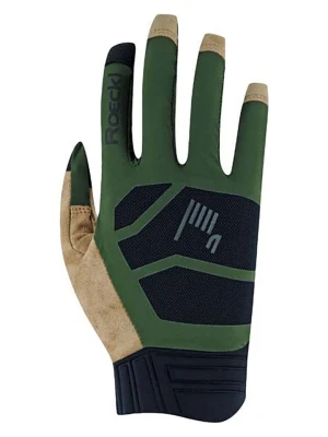 Roeckl SPORTS Rękawiczki kolarskie "Murnau" w kolorze zielono-beżowym rozmiar: 7