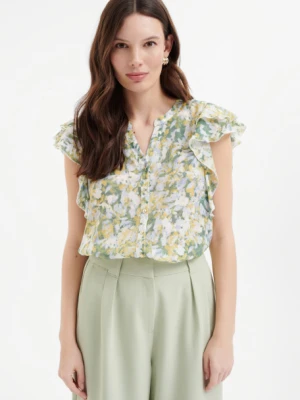 Romantyczna bluzka w niebieskie kwiaty Greenpoint