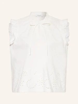 Rosemunde Bluzka Bez Rękawów Lauren Z Dziurkowaną Koronką I Falbanką weiss