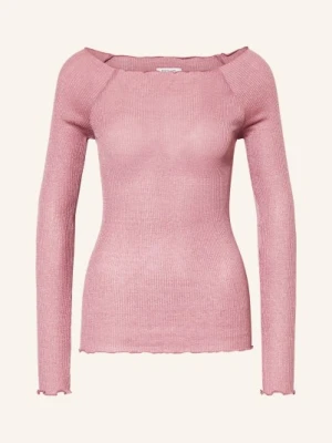 Rosemunde Bluzka Z Długim Rękawem Bliss Z Jedwabiem I Błyszczącą Przędzą rosa