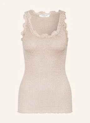Rosemunde Dzianinowy Top Boston Z Błyszczącą Przędzą beige