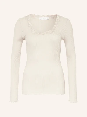 Rosemunde Jedwabna Koszulka Z Długim Rękawem Babette Z Koronkowym Obszyciem grau