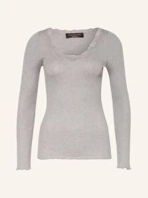 Rosemunde Jedwabna Koszulka Z Długim Rękawem Babette Z Koronkowym Obszyciem grau