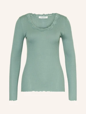 Rosemunde Jedwabna Koszulka Z Długim Rękawem Babette Z Koronkowym Obszyciem gruen