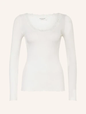 Rosemunde Jedwabna Koszulka Z Długim Rękawem Babette Z Koronkowym Obszyciem weiss