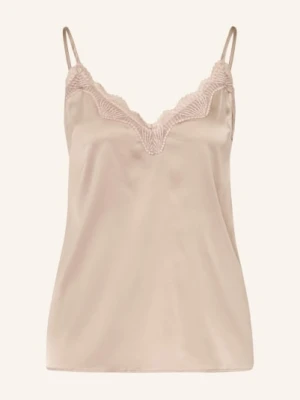 Rosemunde Satynowy Top Penelope Z Koronką beige