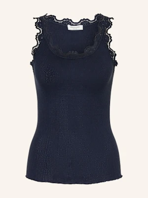 Rosemunde Top Z Jedwabiu Babette Z Koronką blau