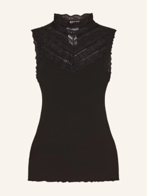 Rosemunde Top Z Jedwabiu Z Koronką schwarz