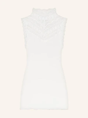 Rosemunde Top Z Jedwabiu Z Koronką weiss