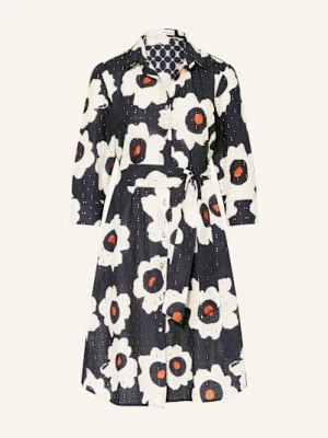 Rossana Diva Sukienka Koszulowa Embroidery Z Dziurkowanej Koronki blau